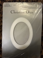 VINTAGE CHRISTIAN DIOR PANTYHOSE SIZE 4 ULTRASHEER DIORISSIMO CRYSTAL GRAY L-XL