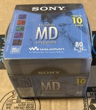SONY WALKMAN RECORDABLE MD MINIDISC 80 MIN 10 PACK COLOR SEALED NEW 10MDW80CL