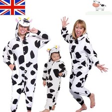 Children/Adult Cow Onsies Pajamas Unisex Kigurumi Animal Cosplay Halloween Day