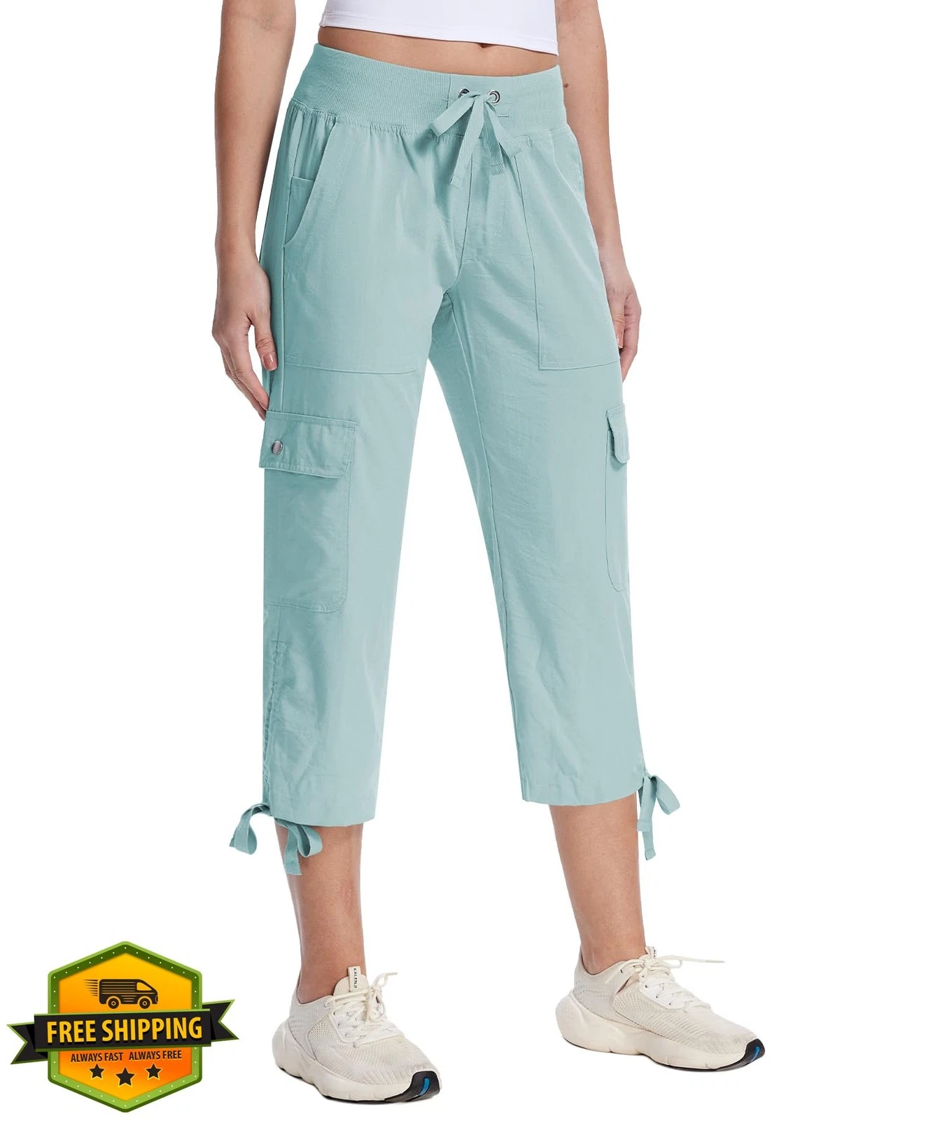 Pdbokew Capri Pants Grey Blue XX-Large