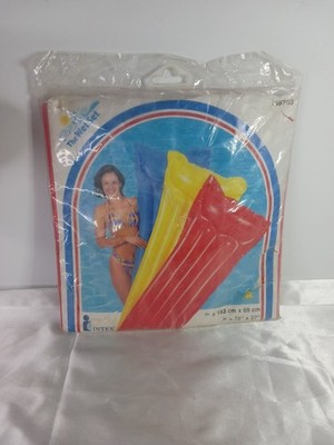 Vintage 1999 Intex Wet Set 72'' x 27'' Pool Float Lounge Red Air Mat Mattress