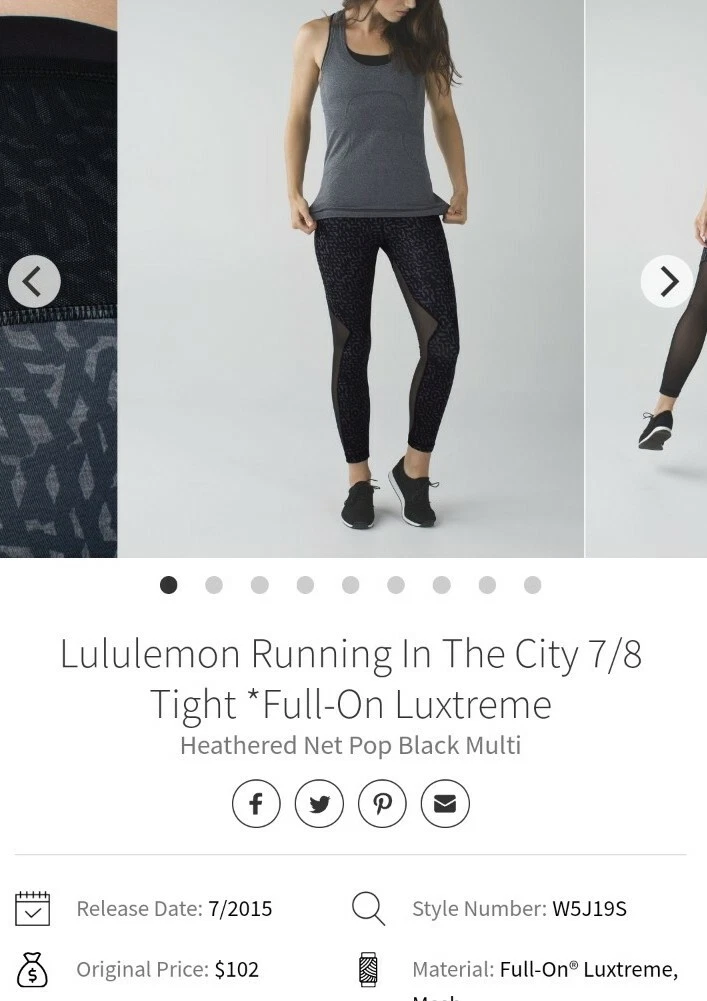 Lululemon Running In The City 7/8 Tight *Full-On Luxtreme in 2023