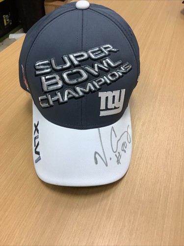 Hakeem Nicks Signed new york giants hat super bowl xlvi champs sb 80 Autographed