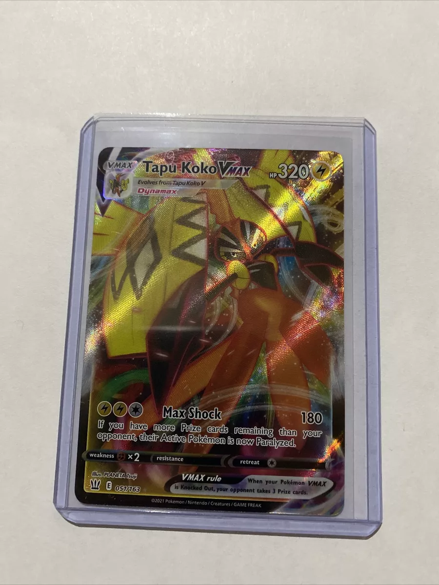 Tapu Koko Vmax 051/163 Holo Rare Battle Styes Pokemon Card Near Mint