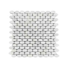 Natural Stone Carrara White Ellipse Tumbled Marble Mosaic Wall & Tile Sample