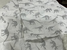Dinosaurs Gray Full Flat Sheet and 2 Matching Pillowcases