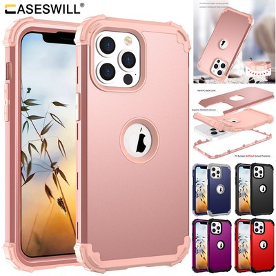 For iPhone Air 17 16E 16 15 14 13 12 Pro Max 3in1 Hybrid Shockproof Case Cover