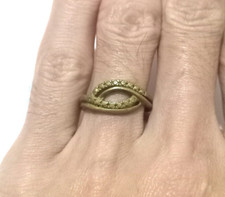 ANELLO VINTAGE STILE ROMANO QUASI ORIENTALE DORATURA INCREDIBILE BRONZO ESTRE...