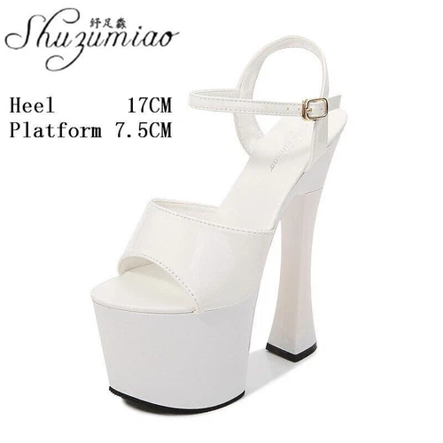 Women Platform Super High Heels Sexy Pumps Fashion Sandals Party Dance Shoes - Picture 36 of 41