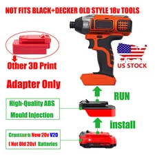 Adapter for Craftsman 20V Red V-20m Battery To Power for Black+Decker 20V Tools