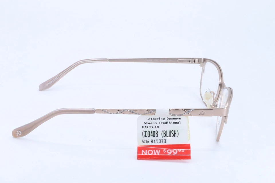 Anteojos Catherine Deneuve CD0408 negro café ojo de gato mujer borde completo 52-16-135 Foto 4 de 4