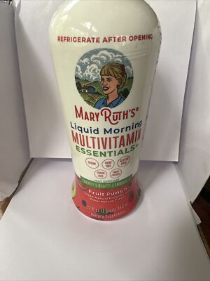 MaryRuth Liquid Morning Multivitamins Fruit Punch 32 Fl Oz No Added Sugar