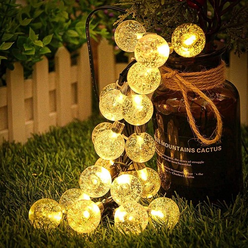 Solar Powered 30 LED String Light Garden Path Yard Decor Lamp Outdoor Waterproof - Picture 2 of 8