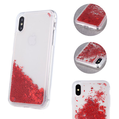 APPLE IPHONE XS MAX Glänzend Flüssig Handy LETTERS Tasche Back Case Hülle ROT