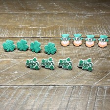 St Patrick's Day Set of 12 Cake Cupcake Topper Ring Irish Leprechaun Rainbow