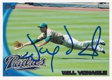 Will Venable Signed 2010 Topps Padres Baseball Card #187 Princeton OF Autograph