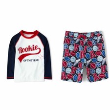 NWT Gymboree OPENING DAY 3T 4T 5T Baseball Rookie Rashguard  Swim Shorts Set