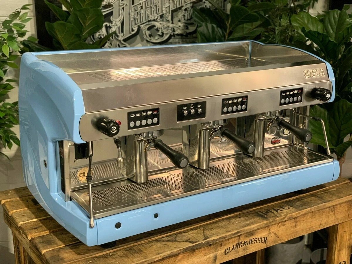 WEGA POLARIS 3 GROUP HIGH CUP BABY BLUE ESPRESSO COFFEE MACHINE CUSTOM CAFE BAR