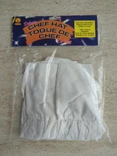 Deluxe Chef Hat White Cotton Fancy Dress Up Halloween Adult Costume Accessory