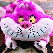 VTG Disney Cheshire Cat Plush Backpack Alice In Wonderland Stuffed Animal Plush