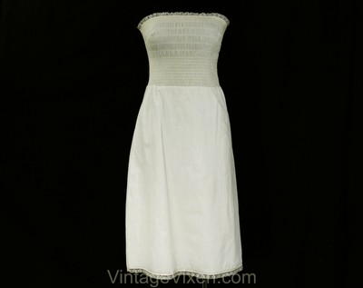 white strapless slip