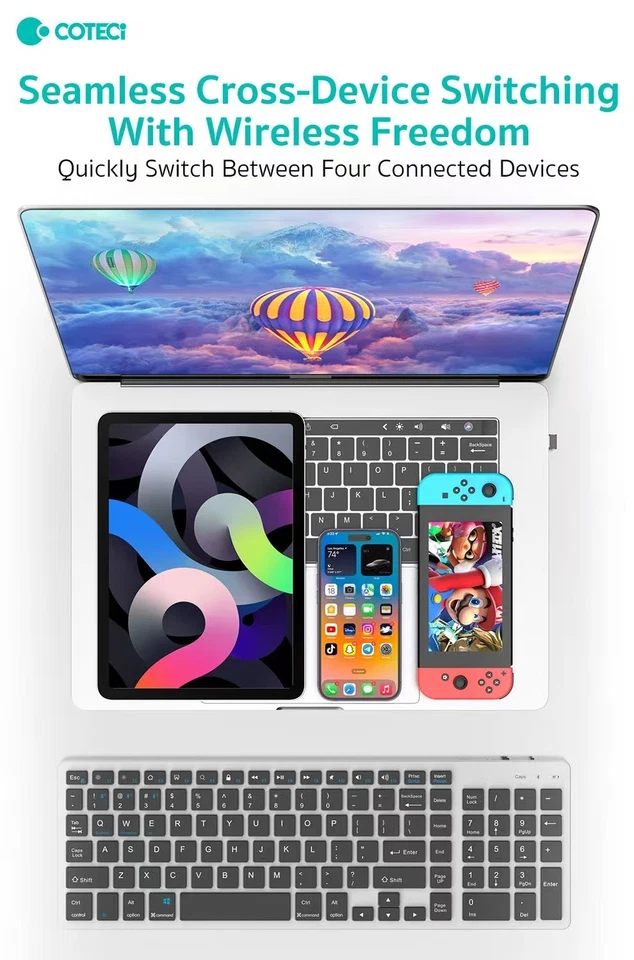 102 Key Low Profile Wireless Bluetooth Keyboard & Mouse Bundle Dual Mode - Image 4 of 4