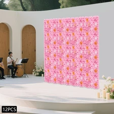 Rose & Hydrangea Artificial Flower Wall Panel Wedding Party Backdrop Decor 12Pcs