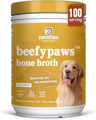 Zammex Grass-Fed Beef Bone Broth Protein Powder for Dogs & Cats - Joint & Bone S