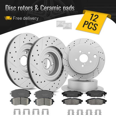 #ad Front Rear Brake Disc Rotors Ceramic Pads for Subaru Forester Impreza Outback $148.21