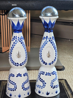 2 Empty Clase Azul Reposado Tequila Bottles