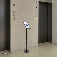 4 Packs Sign Stands Adjustable Floor Standing Sign Holder Pedestal Poster Stand