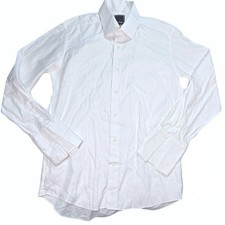 David Donahue Mens White Trim Fit French Cuff Cotton Dress Shirt 16.5 32/33