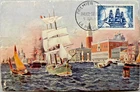 FRANCE 1955 30F BAQUEPOT FIRST DAY FRANCE-CANADA LA ROCHELLE