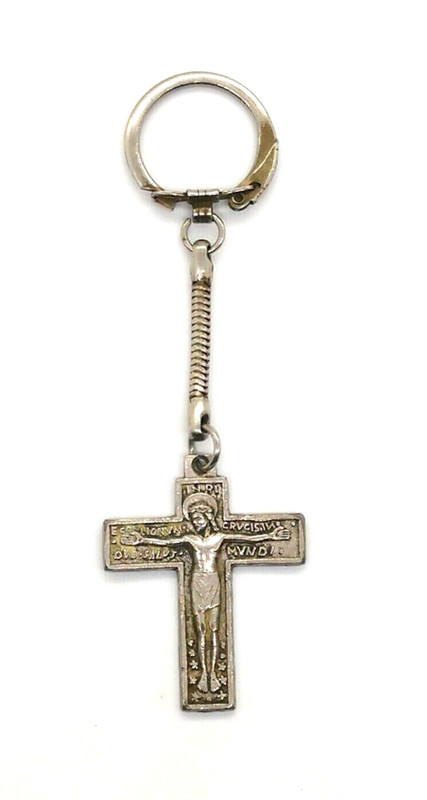 Vintage Jesus Crucifixion God Religious Keyring Keychain