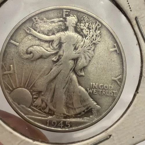 1945-S Walking Liberty Half Dollar 50c Silver Coin VF Circulated San Francisco