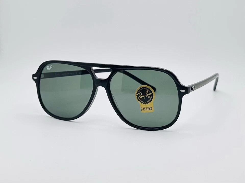 Очки солнцезащитные Ray-Ban BILL RB2198 60 мм унисекс квадратные - черная оправа/зеленые линзы G-15 - Изображение 2 из 4