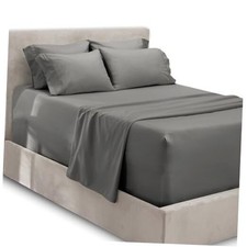 Extra Deep Pocket Size Sheets Sets - Fits Mattress 18-24 King Charcoal Grey
