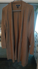 Karen Scott Women's Open-Front Long Cardigan Sweater Large Beige
