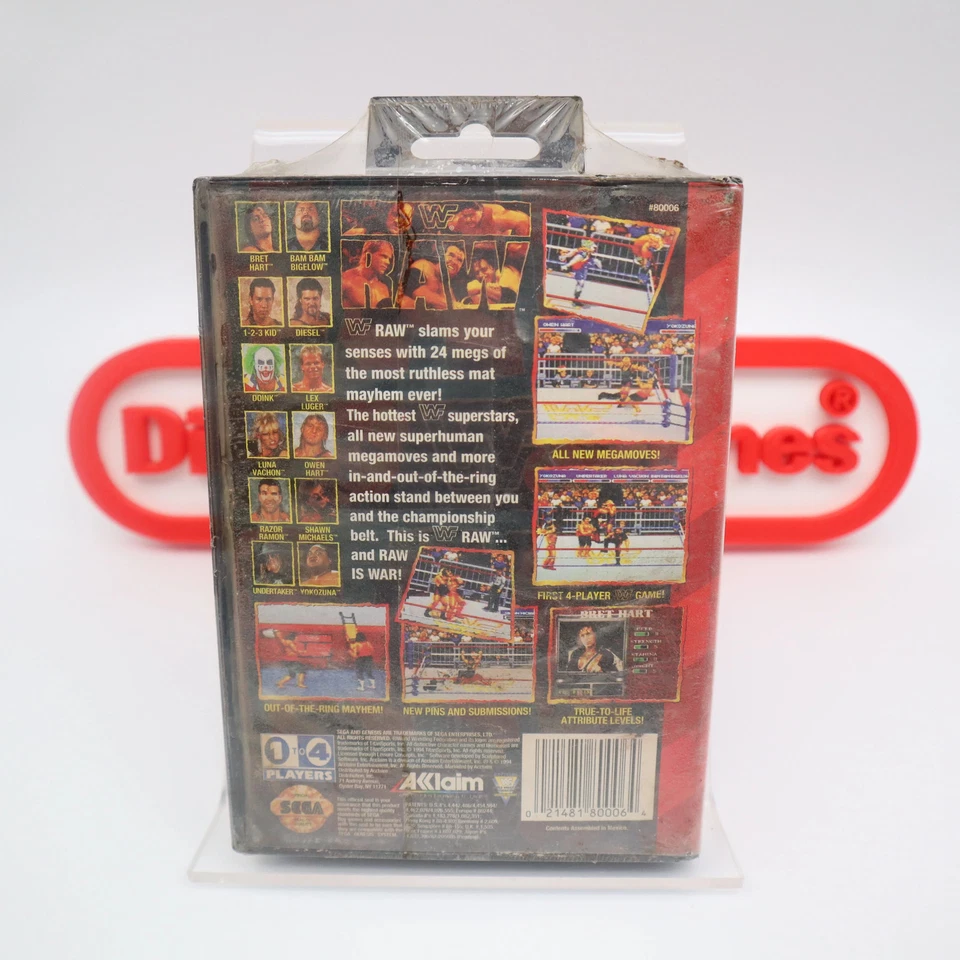 Sega Genesis WWF RAW / WWE WRESTLING - NEW & Factory Sealed with V-Overlap Seam! - Image 4 of 4