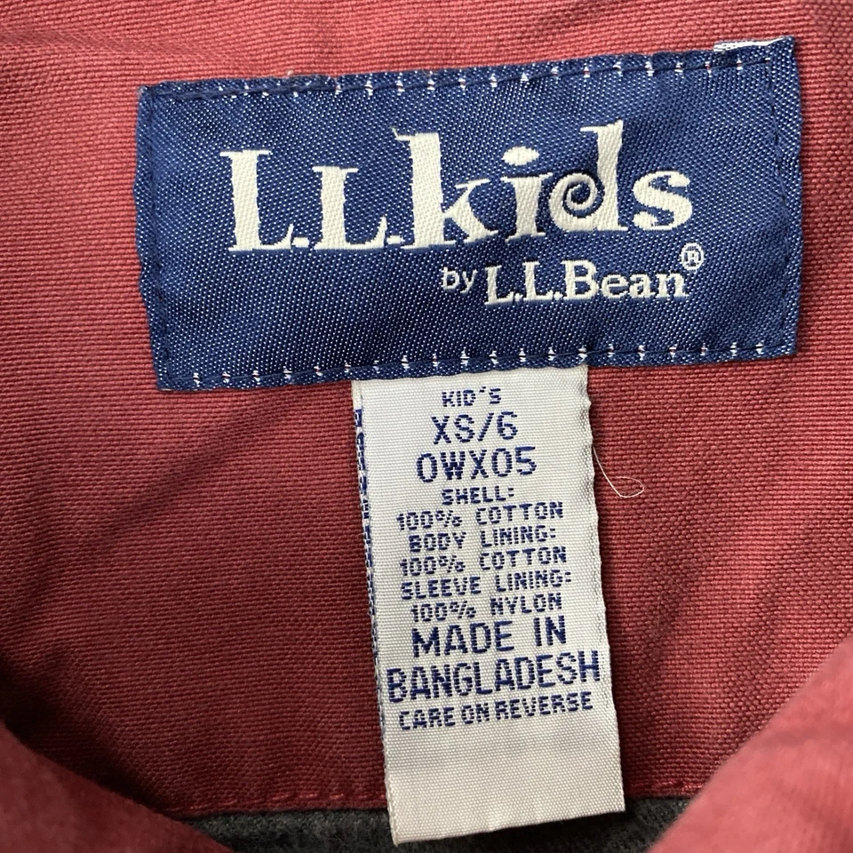 Años 90 L.L. Chaqueta cuello caqui Bean Kids de lona para tareas de granero talla XSmall Boys 6 Fade Foto 3 de 4
