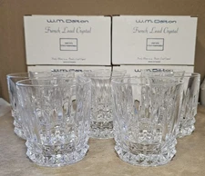 W. M. Dalton French Lead Crystal No 5 Old Fashioned Glasses Set of 8 Im Box #5