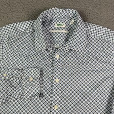 Kenzo Paris Button Shirt Mens 40 - 15 3/4 M Blue Tiger Print Slim Long Sleeve