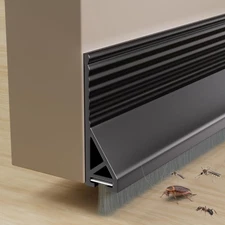 39" Door Sweep for Bottom of Door,Silicone Under 39in*1 Pack, Black 