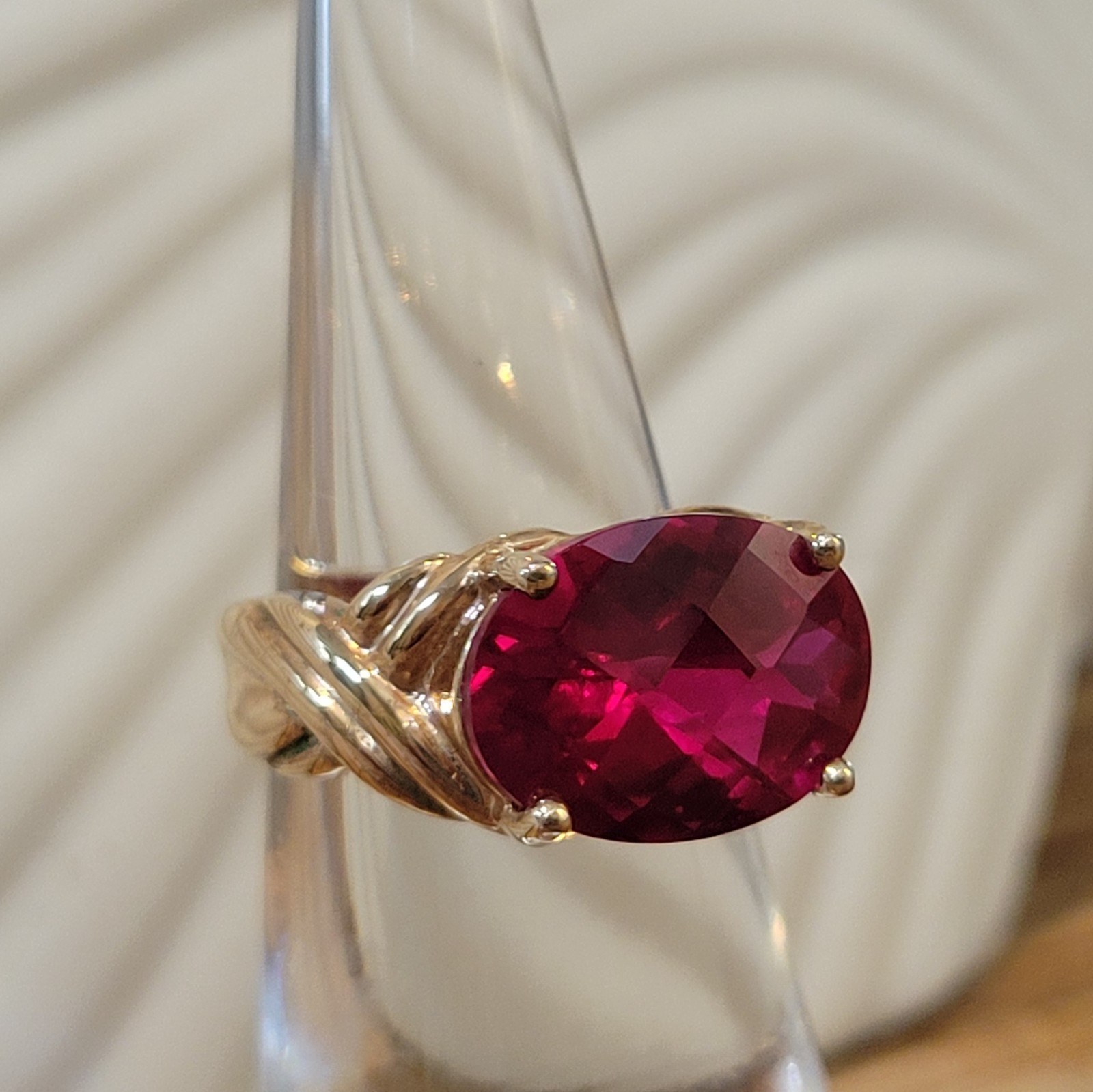 Lab Created Ruby Ring, Gold Over 925 Sterling Sil… - image 2