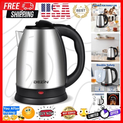 Upgraded 2L BPA-Free Electric Kettle - Fast Boil with Auto Shut Off Safety