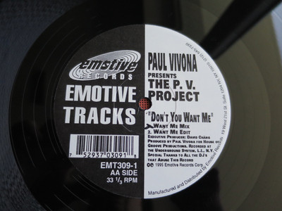 PAUL VIVONA PRESENTS THE P.V. PROJECT   BANG OUT THOSE DRUMS   5 Mixes - 12 Maxi