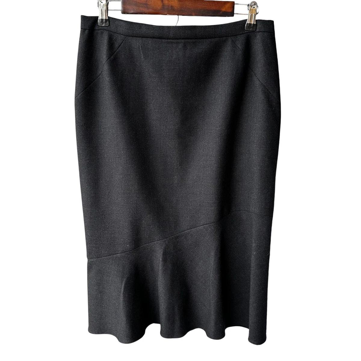 Elie Tahari 100% Silk Pleated Laser Cut Belted A-Line Skirt Size 8
