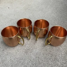 Set Lot Of 4 Copper Moscow Mule Mugs