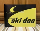 Ski-doo Bombardier Flange Sign Double Sided Snowmobile Vintage Style Wall Decor