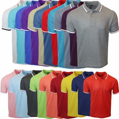 Herren Poloshirt Kragen Tipping Top T-Shirt Kurzarm Piqué Tee Große Größe 600